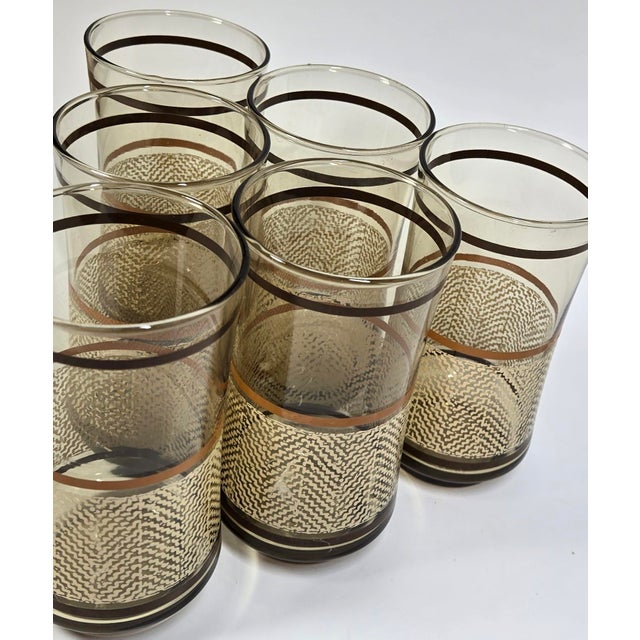 Mid-Century Modern 70s Boho Basket Weave Tumblers- Set of 6 For Sale - Image 3 of 9