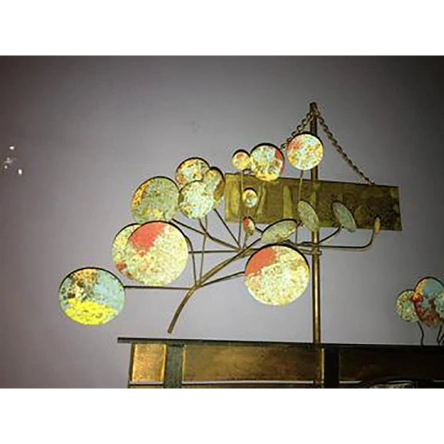 Curtis Jere 1980s Curtis Jeré signed Curtis Jere Brutalist Flower Cart Wall Sculpture For Sale - Image 4 of 8