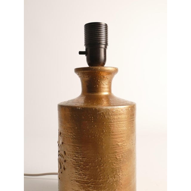 Gold Glazed Ceramic Table Lamps by Bitossi for Bergboms, 1970s, Set of 2 For Sale - Image 13 of 18