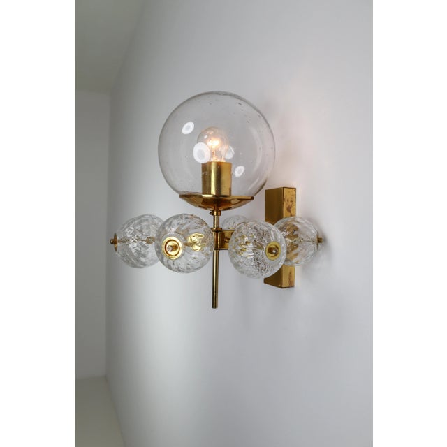 Mid-Century Modern Large Hotel Wall Chandeliers with Brass Fixture, 1970s, Set of 20 For Sale - Image 3 of 10