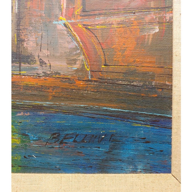 1960s Downtown San Francisco Busy Streets at Night -Oil Painting For Sale - Image 9 of 12