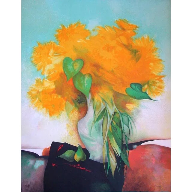 Claude Gaveau French artist, 1940-2021 Golden Sun, 1999 original lithograph limited edition, signed and numbered by the...