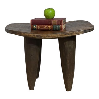 African Carved Wood Senufo Table/Stool 23.75" W For Sale