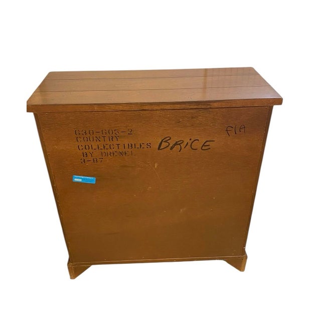 Mid 20th Century Drexel Heritage Mid 20th Century Cherry Four Drawer Chest Brass Accents For Sale - Image 5 of 12