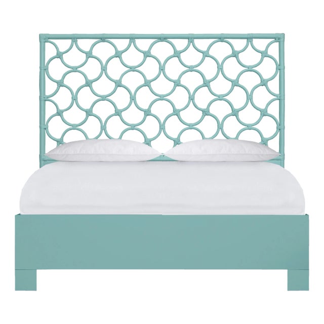 Mar Platform Bed Queen, Turquoise For Sale
