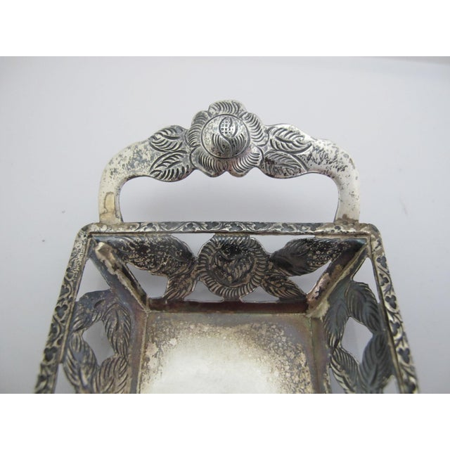 Mexican Sterling Silver Floral Overlay Cordial Shot Glass Set With Tray For Sale - Image 9 of 11