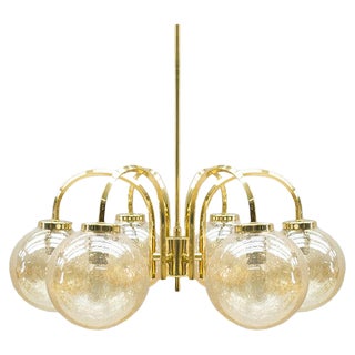Vintage Golden Ceiling Light with 6 Spheres, 1960s For Sale