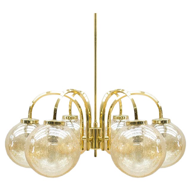 Vintage Golden Ceiling Light with 6 Spheres, 1960s For Sale