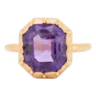 Gold and Amethyst Ring Circa 1850, Size 6.5 For Sale