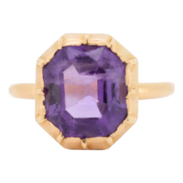 Gold and Amethyst Ring Circa 1850, Size 6.5 For Sale