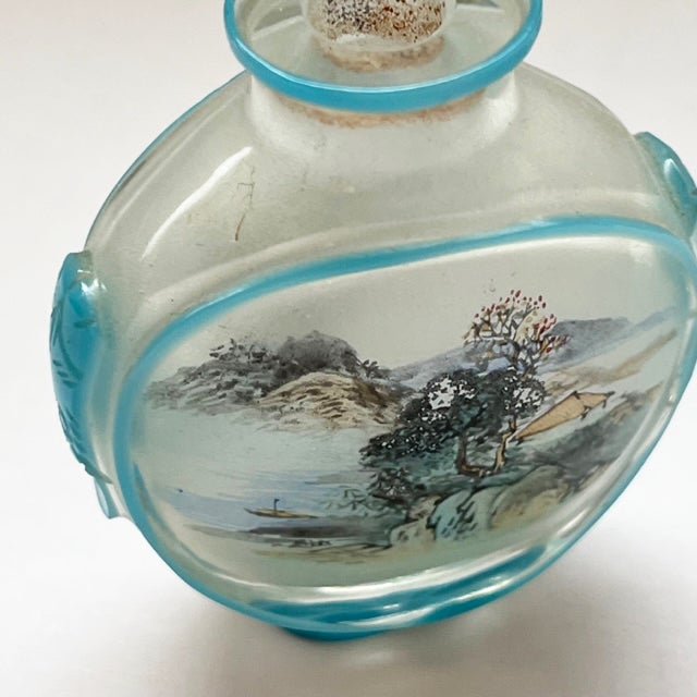 Glass Antique Hand-Painted Japanese Parfum Flacon For Sale - Image 7 of 8