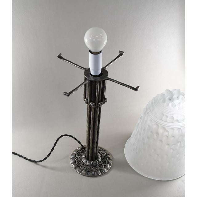 Large French Art Deco Table Lamp by Muller Freres 1920s France For Sale - Image 9 of 13