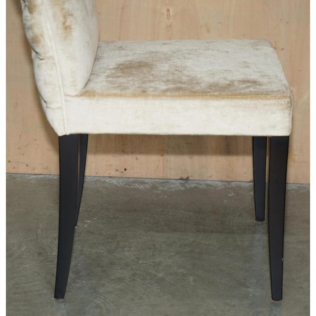 Beige Chesterfield Dining Chairs in Tufted Velvet Upholstery from Fendi Casa, Set of 4 For Sale - Image 8 of 18