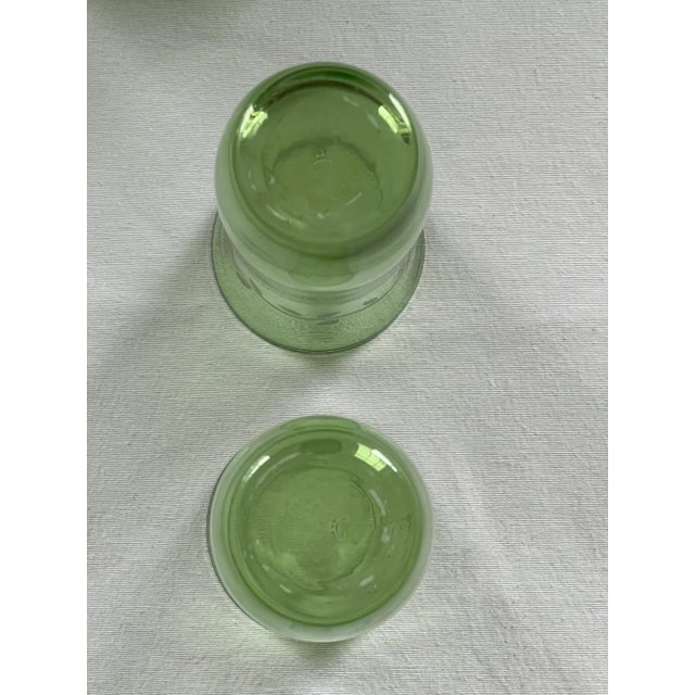 Vintage Etched Green Drinking Glasses- Set of 8 For Sale - Image 9 of 9