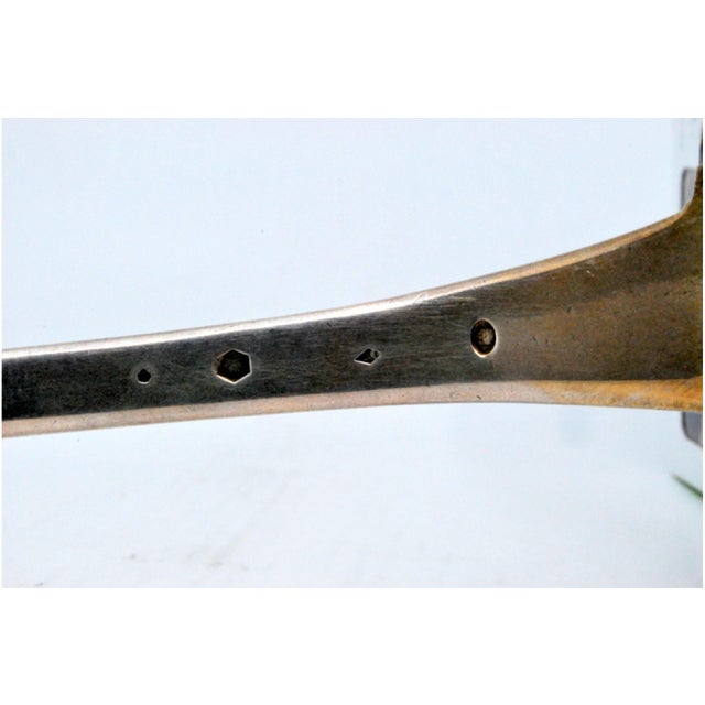 Smooth Silver Soup Ladle with Grooves on the Handle For Sale - Image 4 of 7