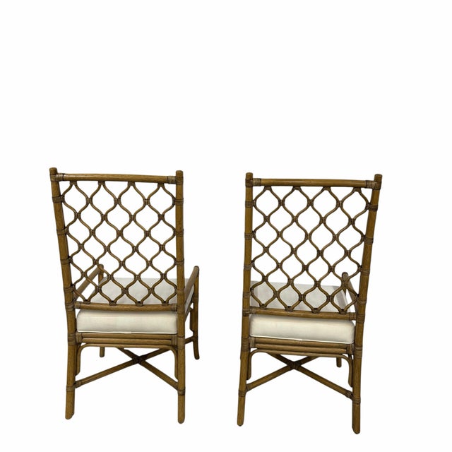Vintage Bamboo Mid Century Style Dining Chairs - A Pair For Sale - Image 9 of 9