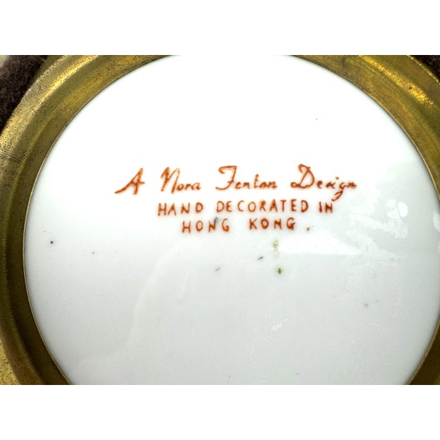 Vintage Hand-Decorated Porcelain Bowl With Cranes by Nora Fenton Hong Kong For Sale - Image 11 of 11