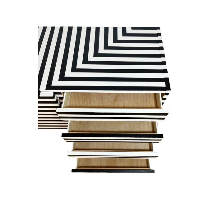 Wood Czechoslovakian Sideboard with Op Art, 1964 For Sale - Image 7 of 11