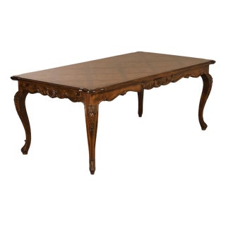 French Country Parquetry Top Expandable Dining Table For Sale