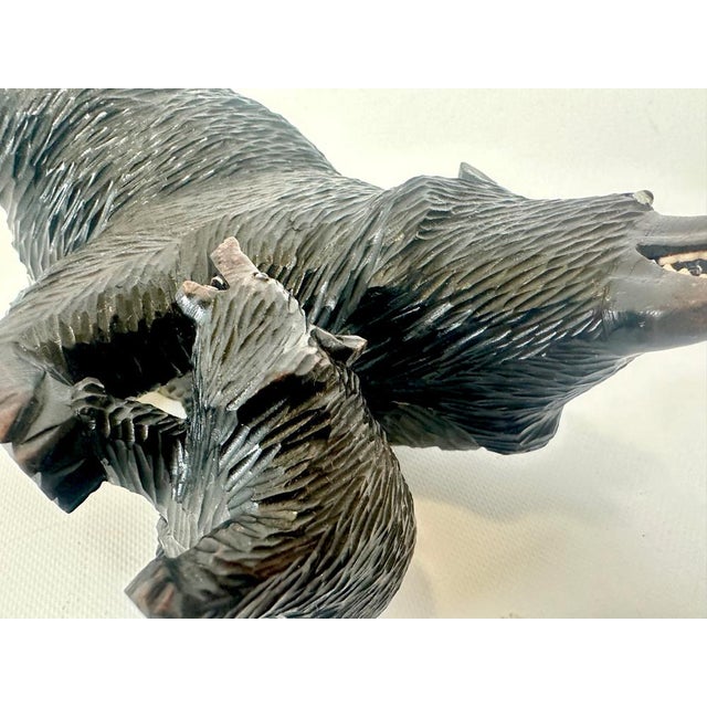 Japanes Bear with Cub Wooden Carved Ainu Figurine, 1900s For Sale - Image 10 of 15