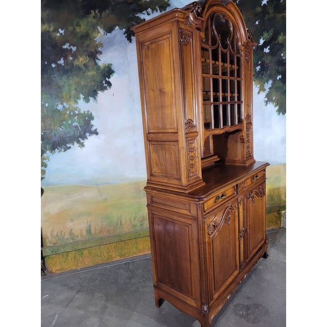 Louis XV Style Walnut Bookcase, 1930s For Sale - Image 10 of 13