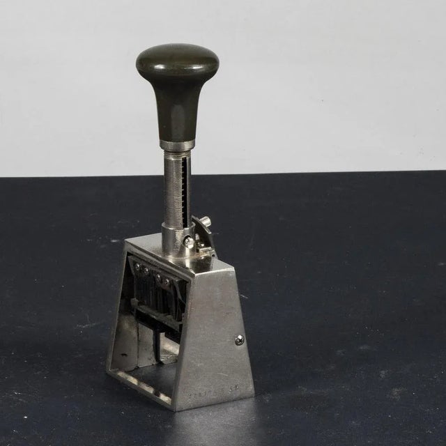 Vintage Plastic and Metal Number Stamp For Sale - Image 4 of 9