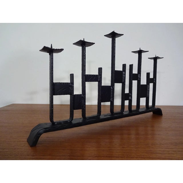 Mid-Century Modern Brutalist Iron Candleholder, 1960s For Sale - Image 3 of 13