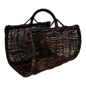 Vintage Handwoven Gathering Basket / Kindling Holder
