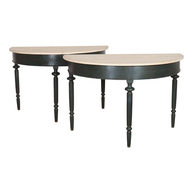 English Painted Console Tables, Set of 2 For Sale