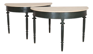 English Painted Console Tables, Set of 2