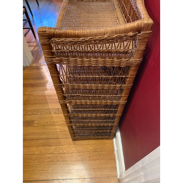 Vintage Rattan Four Shelf Bookcase Etagere For Sale In Philadelphia - Image 6 of 10