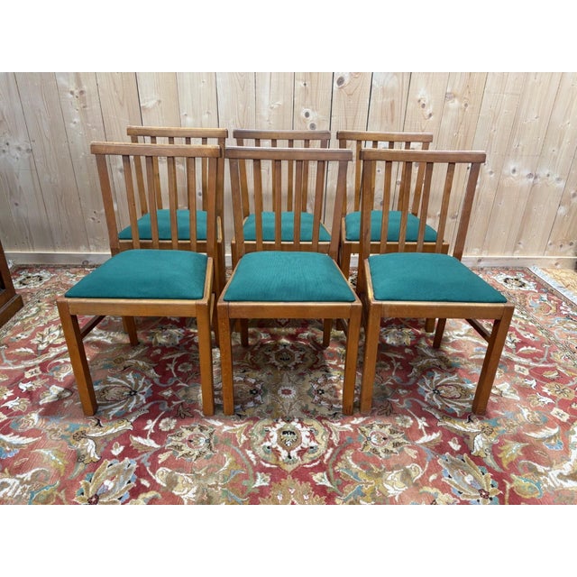 Modern Vintage Chairs in Light Beech, 1950s, Set of 6 For Sale - Image 3 of 10