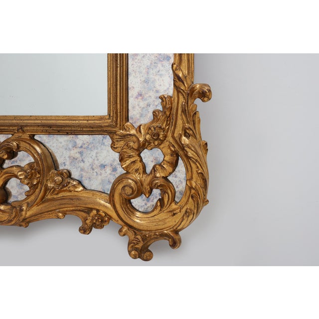Rococo Style Gilt Mirror with Marbled Glass Border from Deknudt, Belgium, 1974 For Sale - Image 9 of 16