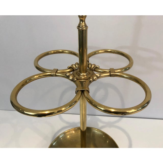 1900s Round Brass Umbrella Stand For Sale - Image 9 of 12