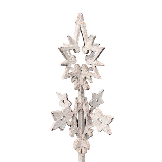 Antique Mounted "Widow's Walk" Iron Architectural Element on Painted Wood Base For Sale - Image 4 of 11
