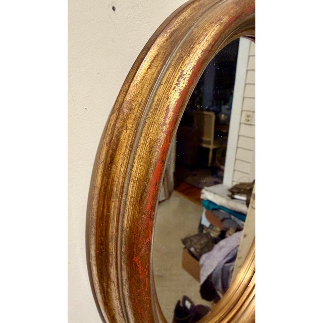 Pair of Italian Gilt Oval Mirrors, Hollywood Regency Style, 1960s For Sale In New York - Image 6 of 10
