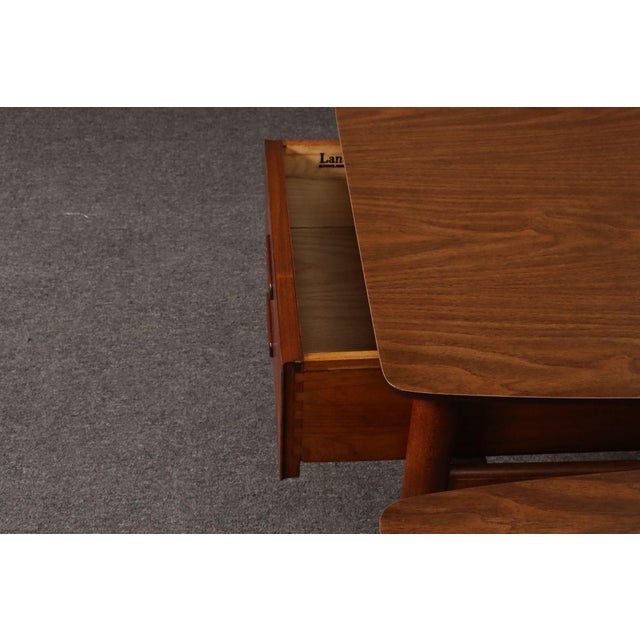 Pair of Vintage Laminate and Walnut Single-Drawer Nightstands / End Tables by Lane For Sale - Image 15 of 18