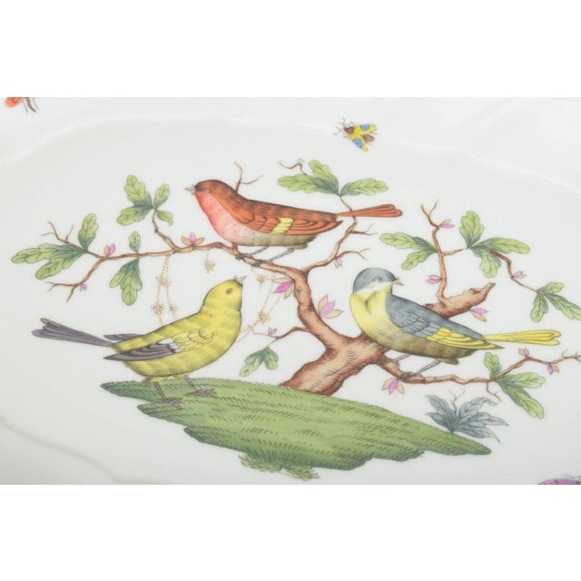 20th Century Large Oval Rothschild Bird Serving Platter by Herend, Hungary For Sale - Image 3 of 5