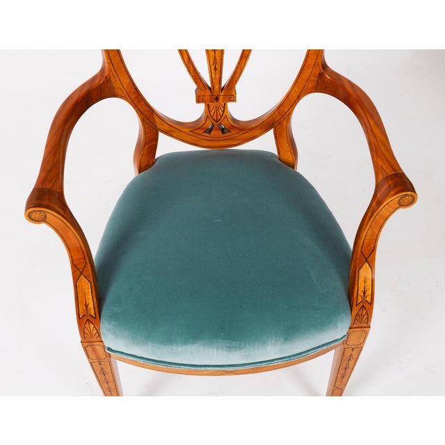 Antique Shield Back Satinwood Dining Chairs from Cowtan & Sons, 19th Century, Set of 8 For Sale - Image 6 of 18