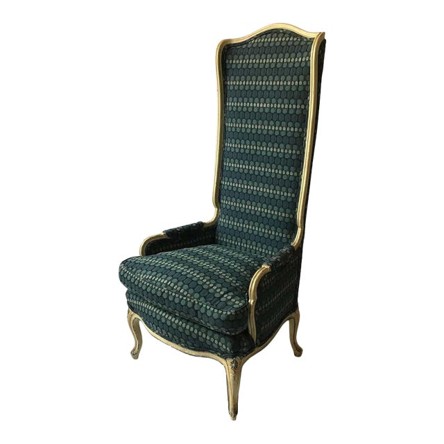 1950s French Style High Back Wing Chair Chairish
