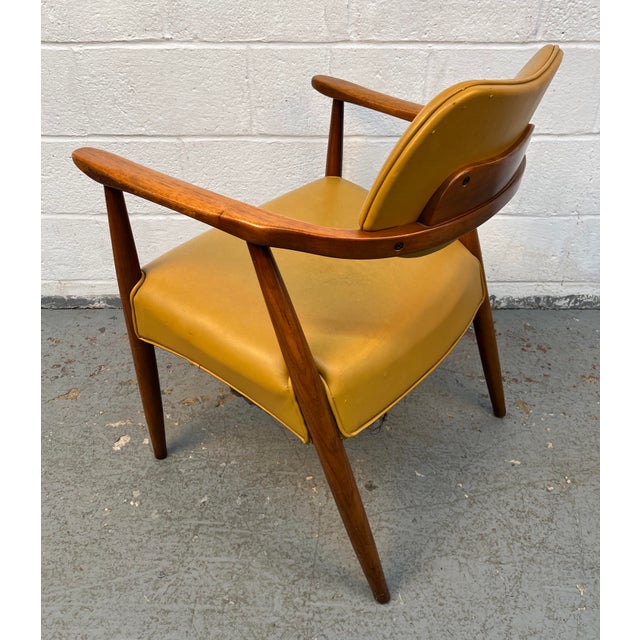 Mid 20th Century 60's Mid-Century Modern Walnut and Vinyl Armchair For Sale - Image 5 of 8
