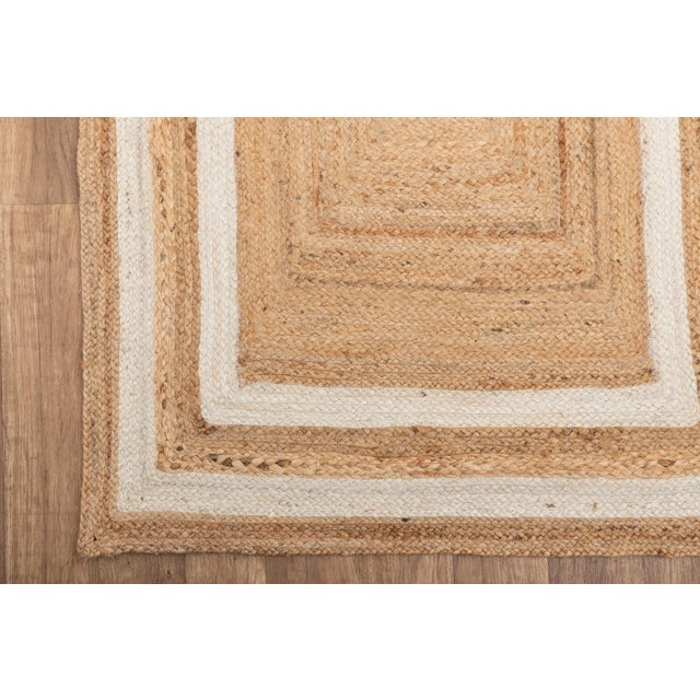 White Jute Braided Handmade Bohemian Runner - 2.5x8 Ft. For Sale - Image 9 of 10