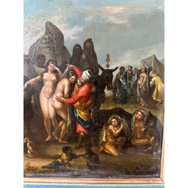 J. Muller, The Slave Market, 19th Century, Oil Painting on Copper Plate For Sale - Image 8 of 9