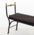 Hollywood Regency Wrought Iron and Brass Bench, with four round finials conjoined by stretches with mask head motif,...