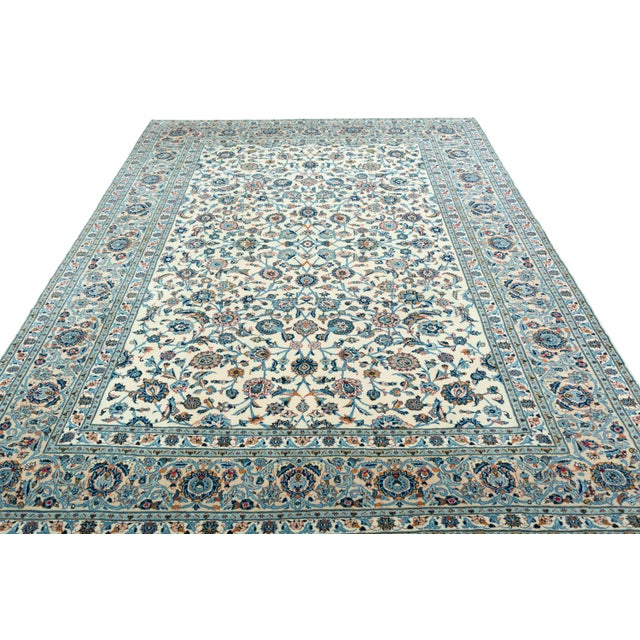 Hand-Knotted Kashan Oriental Rug from Cork Wool For Sale - Image 4 of 12