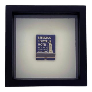 Mid 20th Century Beekman Tower N Y C Framed Vintage Matchbook For Sale