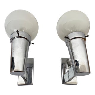 Bauhaus Chrome Wall Lamps, 1930s, Set of 2 For Sale