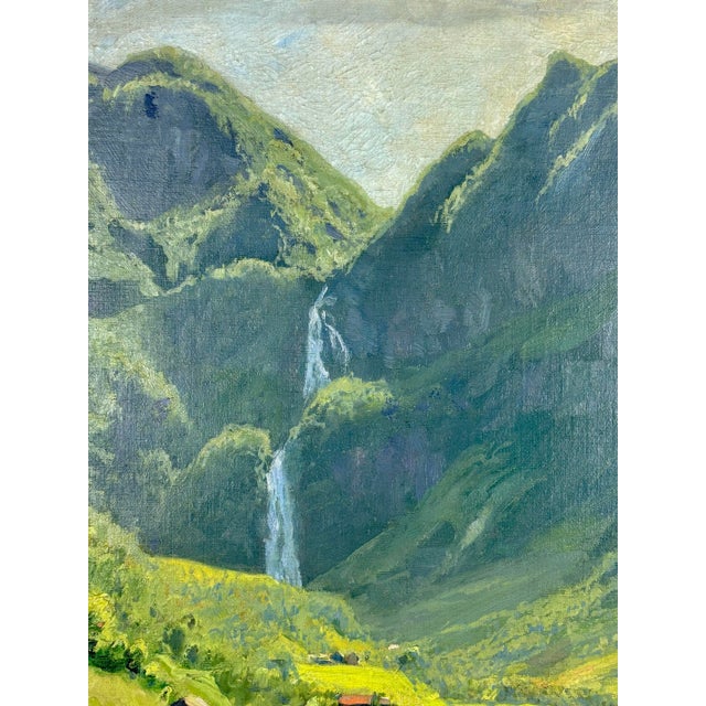 Late 19th Century Hans Dahl Oil on Canvas Fjord View in Summer, Signed, Inscribed For Sale - Image 4 of 6