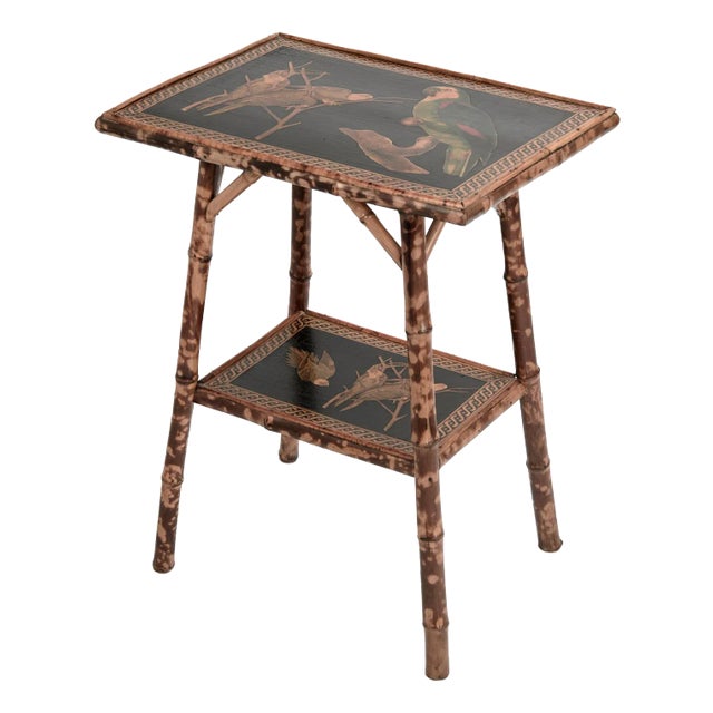 Antique English Bamboo Two Tiered Table or Stand For Sale