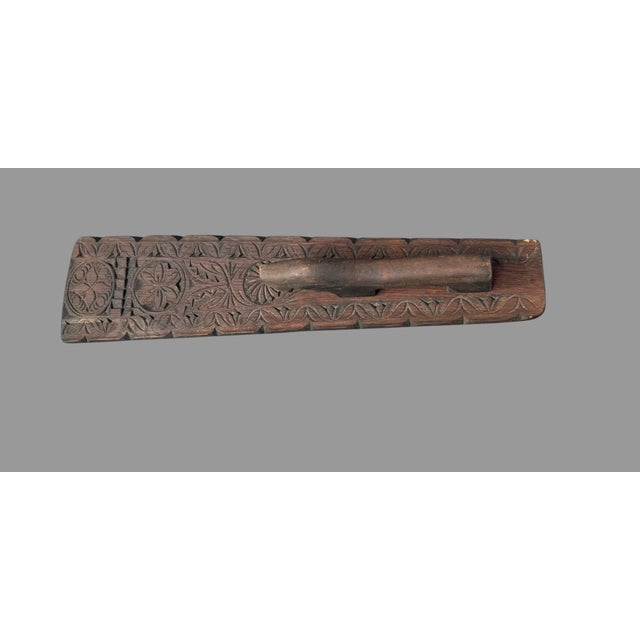 Antique Scandinavian Mangle Board Carved Oak Horse Handle Folk Art 24” Mangletre For Sale - Image 10 of 10